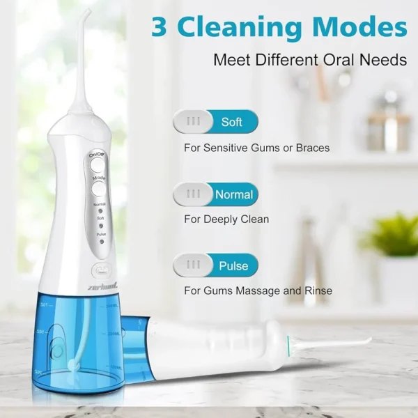 White flusser Cordless Advanced 2.0 Water Flosser | 230ml Oral Irrigator | Rechargeable & Portable | Best Price in Nepal
