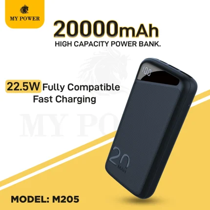 Mypower M205 20000mAh Fast Charging Power Bank in Nepal | PD QC 3.0 | Digital Display | Dual Output