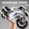 1:9 Scale Suzuki Hayabusa 2023 Diecast Motorcycle Model Toy with Light - White | TechRex Np