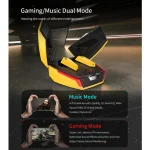 Edifier TWS GX07 Yellow Bluetooth V5.0 Gaming Earbuds Dual Mic call noise Cancel || Bumble bee design Airpods - Image 4