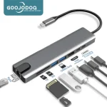 8 in 1 USB C Hub with 4K HDMI, 100W PD, LAN RJ45 | Docking Station for MacBook Pro/Air, Windows Surface Pro 7 | Buy in Nepal