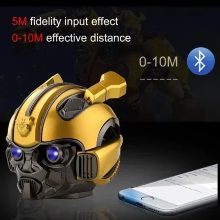 Bumblebee Helmet Portable Wireless Bluetooth Dual Built-in Speaker with Blue Eyes Effect Classic Style