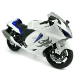 1:9 Scale Suzuki Hayabusa 2023 Diecast Motorcycle Model Toy with Light - White | TechRex Np