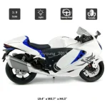 1:9 Scale Suzuki Hayabusa 2023 Diecast Motorcycle Model Toy with Light - White | TechRex Np - Image 3