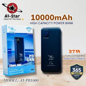 A1 Star 10000mAh Power Bank in Nepal | 27W Fast Charging | Type-C PD & QC 3.0 | Portable Powerbank for iPhone, Android, and More