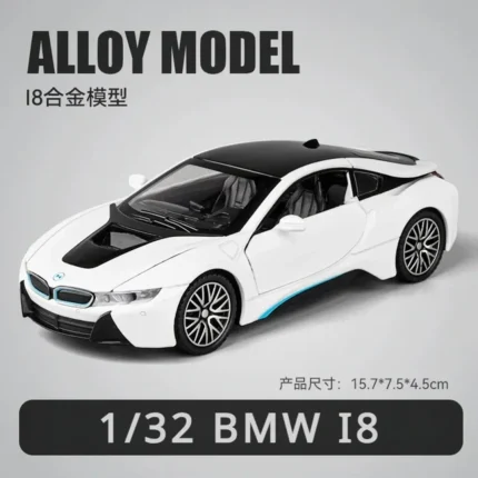 1:32 Scale BMW i8 Model Car – Zinc Alloy Pull Back Toy with Sound & Light | Buy in Nepal