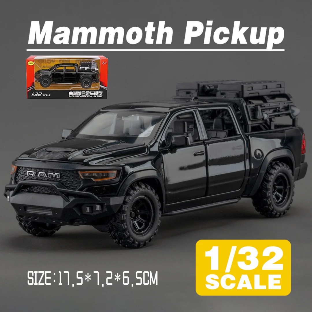 Buy 1:32 Dodge Ram Mammoth Pickup Truck Diecast Model – Metal Body, Lights & Sound, Pull-Back | Best Price in Nepal