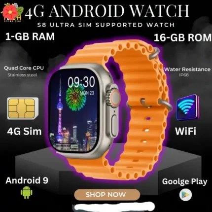 Premium S8 Ultra Smart Watch with 4G SIM, Bluetooth Calling, Google Maps, Facebook, YouTube | Buy in Nepal