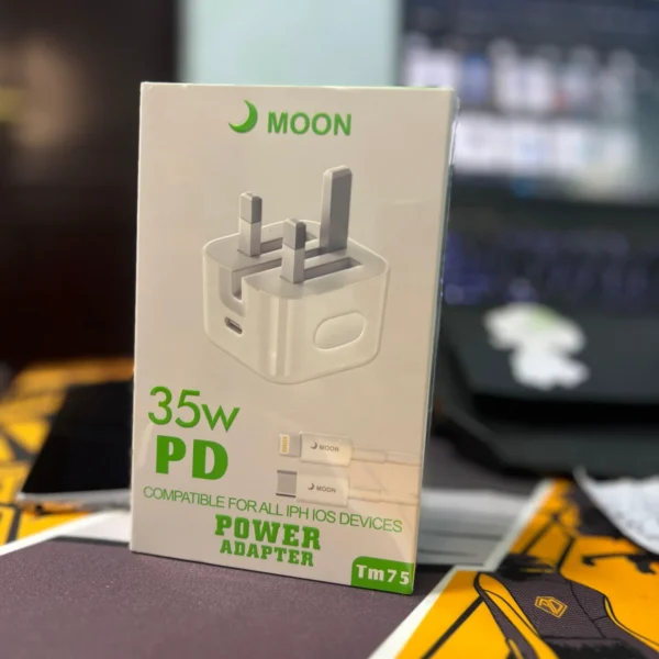 35W iPhone Fast Charger with 3-Pin Power Adapter & USB-C to Lightning Cable | Original Quality with Warranty – Nepal