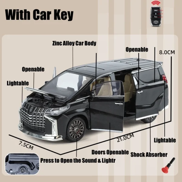 124 Alphard MPV 2 Buy 1:24 Toyota Alphard MPV Diecast Model – Premium Alloy Luxury Van with Opening Doors & Pull-Back | Best Price in Nepal – TechRex NP