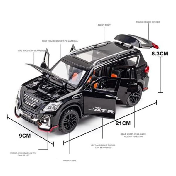124 scale Nissan Patrol die-cast model 2 Buy 1:24 Nissan Patrol Diecast Model SUV – Large Alloy Body, Opening Doors, Luxury Off-Road Design, Pull-Back | Best Price in Nepal