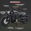 Harley 4 Buy 1:12 Harley Cruiser Motorcycle Diecast Model – Heavy Alloy Body, Detailed Design, Display Stand Included | Best Price in Nepal