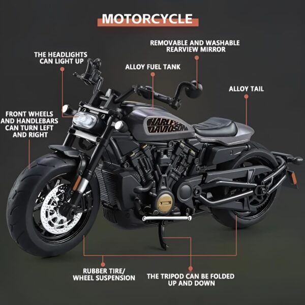 Harley 4 Buy 1:12 Harley Cruiser Motorcycle Diecast Model – Heavy Alloy Body, Detailed Design, Display Stand Included | Best Price in Nepal