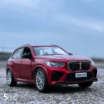 1:32 Scale BMW X5M Diecast Model Car – Metal Body, Pull-Back, Lights & Sound (Red) (Copy) - Image 3