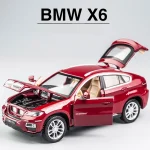 1:32 BMW X6 Diecast Model Car – Metal Body, Pull-Back, Lights & Sound (Red) - Image 3