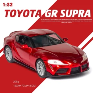 Toyota GR Supra 1:32 Diecast Model Car – Metal Alloy Body, Opening Doors & Pull-Back Collectible Sports Car