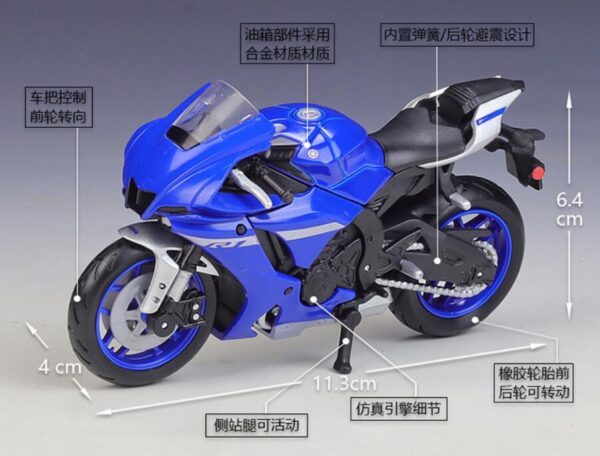 Yamaha YZF-R1 8 1:12 Yamaha R1 Diecast Motorcycle Model – Premium Alloy Superbike Collectible Toy | Buy in Nepal – TechRex NP