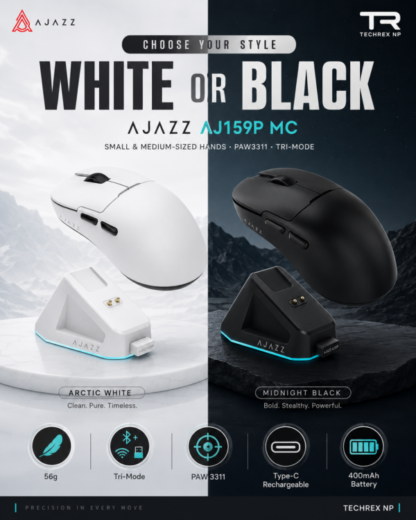ChatGPT Image May 24, 2026, 09_32_04 PM (4) Ajazz AJ159P MC Wireless Gaming Mouse – 56g Lightweight Tri-Mode Rechargeable Mouse with PAW3311 Sensor