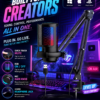Oneleader ME6S Gaming Microphone – USB-A Wired Condenser Mic with Cardioid Pickup for Podcasting, Streaming & Recording