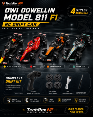 DWI Dowellin 811 F1 RC Drift Car – 1:16 Electric Remote Control Racing Car with Battery, Charger & Drift Tires
