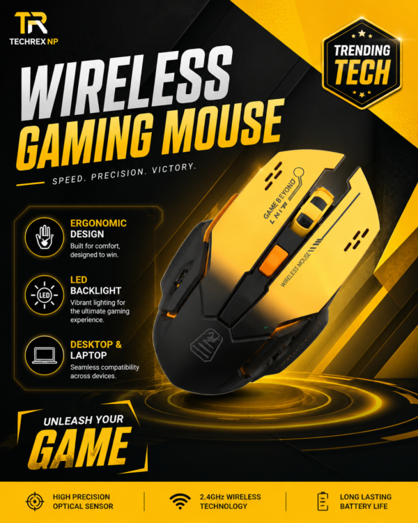 ChatGPT Image May 25, 2026, 10_40_18 AM (8) Wireless Gaming Mouse – Black & Yellow 6-Button Optical Mouse with LED Backlight, USB Receiver & Type-C Cable