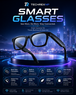 ChatGPT Image May 25, 2026, 12_12_57 AM Smart Glasses with Real-Time Translation & Camera – 32GB Memory Anti-Shake Smart Eyewear for Travel, Business & Daily Use