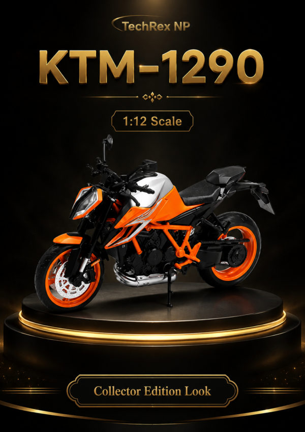 CCA KTM 1290 Super Duke-Style 1:12 Diecast Model Bike – Orange & Silver Naked Motorcycle Collectible for Riders, Gifts & Display