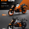CCA KTM 1290 Super Duke-Style 1:12 Diecast Model Bike – Orange & Silver Naked Motorcycle Collectible for Riders, Gifts & Display