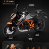 CCA KTM 1290 Super Duke-Style 1:12 Diecast Model Bike – Orange & Silver Naked Motorcycle Collectible for Riders, Gifts & Display
