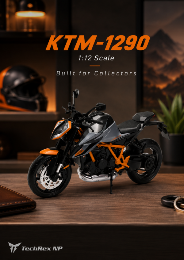 CCA KTM 1290 Super Duke-Style 1:12 Diecast Model Bike – Orange & Silver Naked Motorcycle Collectible for Riders, Gifts & Display