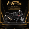 JiaYe BMW HP4-Style 1:12 Diecast Model Bike – Black & White Sport Motorcycle Collectible for Riders, Gifts & Desk Display