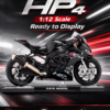 JiaYe BMW HP4-Style 1:12 Diecast Model Bike – Black & White Sport Motorcycle Collectible for Riders, Gifts & Desk Display