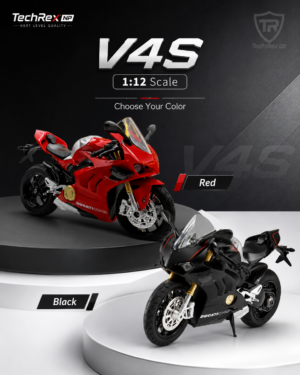 HuaYi Ducati Panigale V4S-Style 1:12 Diecast Model Bike – Black & Red Sport Motorcycle Collectible for Riders, Gifts & Desk Display