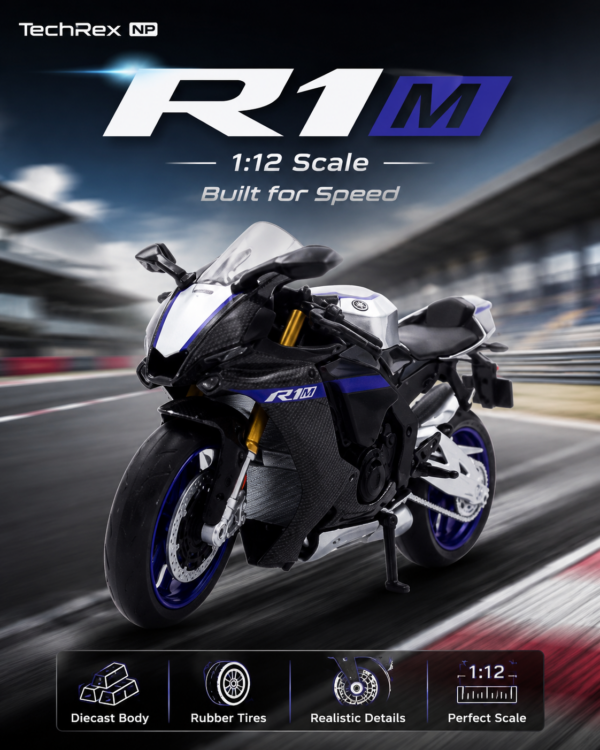 ChatGPT Image May 27, 2026, 07_52_46 PM (5) Makeda Yamaha YZF-R1M-Style 1:12 Diecast Model Bike – Black & White Sport Motorcycle Collectible for Riders, Gifts & Desk Display