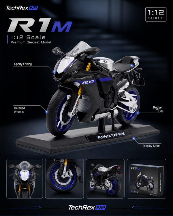 ChatGPT Image May 27, 2026, 07_52_47 PM (8) Makeda Yamaha YZF-R1M-Style 1:12 Diecast Model Bike – Black & White Sport Motorcycle Collectible for Riders, Gifts & Desk Display
