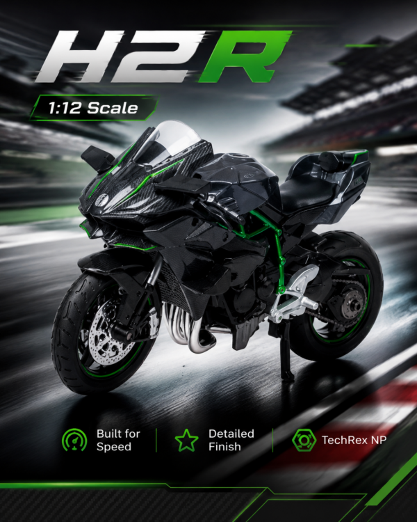 ChatGPT Image May 27, 2026, 08_17_06 PM (5) HuaYi Kawasaki Ninja H2R-Style 1:12 Diecast Model Bike – Black Superbike Motorcycle Collectible for Riders, Gifts & Desk Display
