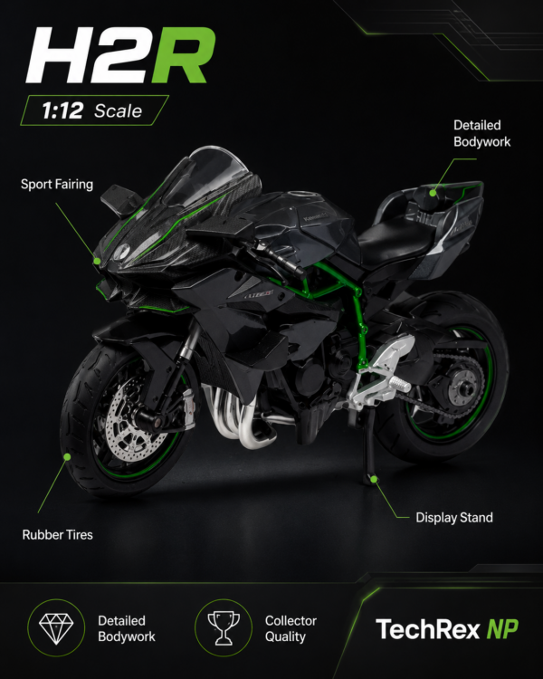 ChatGPT Image May 27, 2026, 08_17_07 PM (6) HuaYi Kawasaki Ninja H2R-Style 1:12 Diecast Model Bike – Black Superbike Motorcycle Collectible for Riders, Gifts & Desk Display