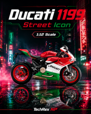 JiaYe Ducati 1199-Style 1:12 Diecast Model Bike – Red White Green Sport Motorcycle Collectible for Riders, Gifts & Desk Display