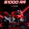 HuaYi BMW S1000 RR-Style 1:12 Diecast Model Bike – Red & White Sport Motorcycle Collectible for Riders, Gifts & Desk Display