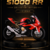 HuaYi BMW S1000 RR-Style 1:12 Diecast Model Bike – Red & White Sport Motorcycle Collectible for Riders, Gifts & Desk Display