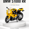 CCA BMW S1000 RR-Style 1:12 Diecast Model Bike – Black & Yellow Sport Motorcycle Collectible for Riders, Gifts & Desk Display