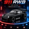JiaYe Porsche 911 RWB-Style 1:24 Diecast Model Car – Black Large Scale Alloy Widebody Collectible Sports Car for Gifts & Display