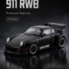 JiaYe Porsche 911 RWB-Style 1:24 Diecast Model Car – Black Large Scale Alloy Widebody Collectible Sports Car for Gifts & Display