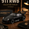 JiaYe Porsche 911 RWB-Style 1:24 Diecast Model Car – Black Large Scale Alloy Widebody Collectible Sports Car for Gifts & Display