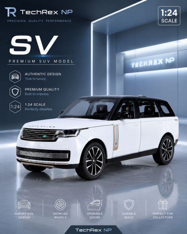 Land Rover Range Rover SUV Style 1:24 Diecast Alloy Model Car – Sound & Light Pull Back Collectible Decorative Toy