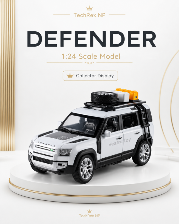 XHD Land Rover Defender-Style 1:24 Diecast Model SUV – Gray Large Scale Alloy Off-Road Collectible for Gifts, Desk Decor & Display