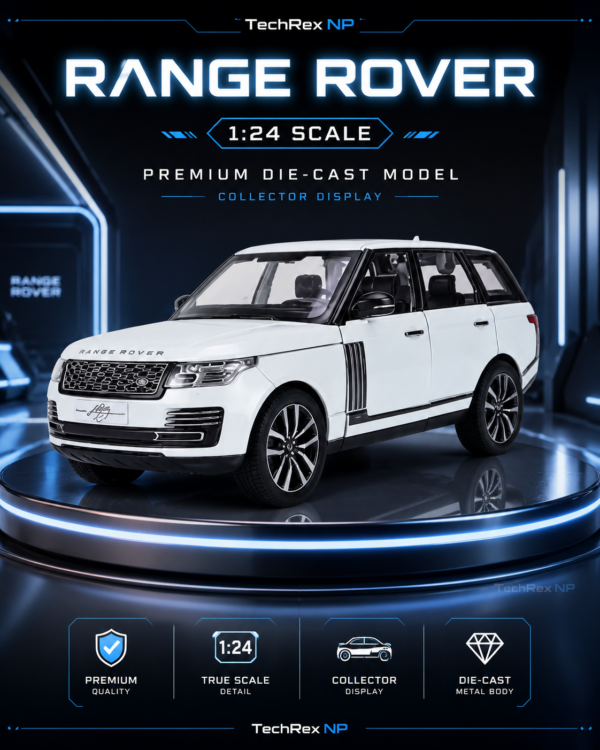 QiYi Range Rover-Style 1:24 Diecast Model SUV – White Large Scale Alloy Luxury Off-Road Collectible for Gifts & Desk Display