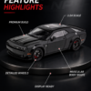 CheZhi Dodge Challenger SRT Hellcat-Style 1:24 Diecast Model Car – Black & White Muscle Car Collectible