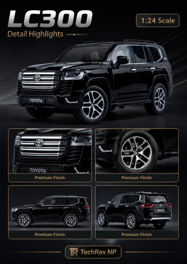 ChatGPT Image May 27, 2026, 10_34_51 PM (6) ZhiGuan Toyota Land Cruiser LC300-Style 1:24 Diecast Model SUV – Black & White Large Scale Alloy Collectible Off-Road Car for Gifts & Display