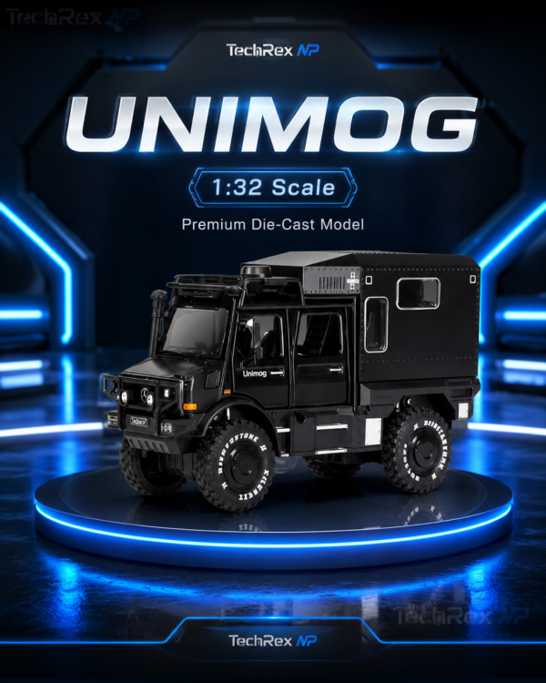 ChatGPT Image May 27, 2026, 10_47_31 PM (1) Chimei Mercedes-Benz Unimog-Style 1:32 Diecast Model Truck – Black Alloy Off-Road Utility Collectible for Gifts & Desk Display